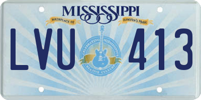 MS license plate LVU413