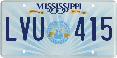 MS license plate LVU415