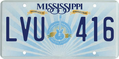 MS license plate LVU416