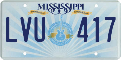 MS license plate LVU417