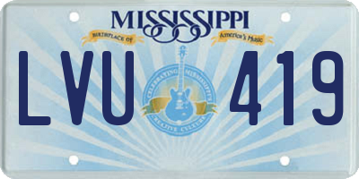 MS license plate LVU419