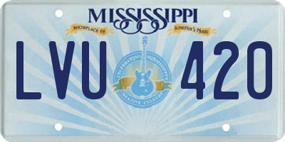 MS license plate LVU420