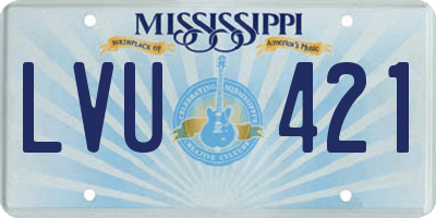 MS license plate LVU421