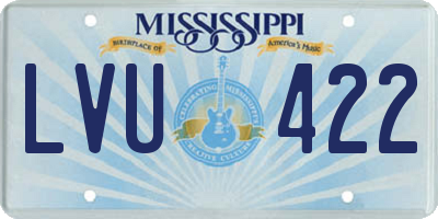 MS license plate LVU422