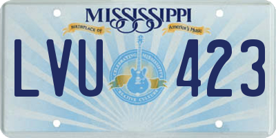 MS license plate LVU423