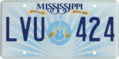 MS license plate LVU424