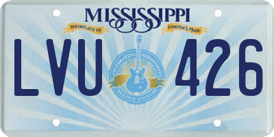 MS license plate LVU426