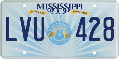 MS license plate LVU428