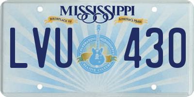 MS license plate LVU430