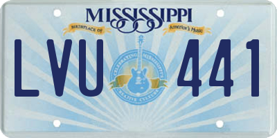 MS license plate LVU441