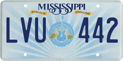 MS license plate LVU442