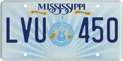 MS license plate LVU450