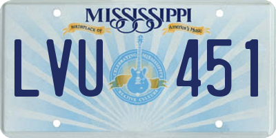 MS license plate LVU451
