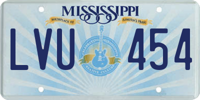 MS license plate LVU454