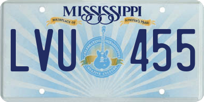 MS license plate LVU455