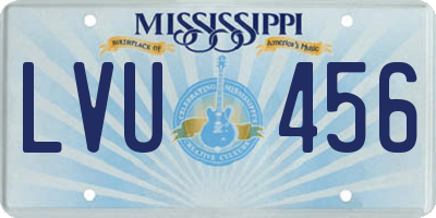 MS license plate LVU456