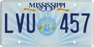 MS license plate LVU457