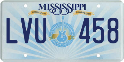 MS license plate LVU458