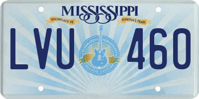 MS license plate LVU460