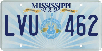 MS license plate LVU462