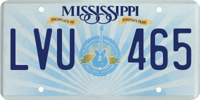 MS license plate LVU465