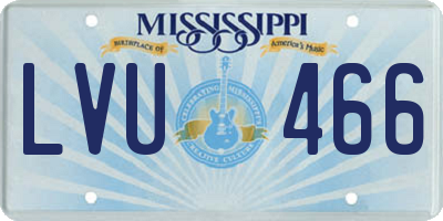 MS license plate LVU466