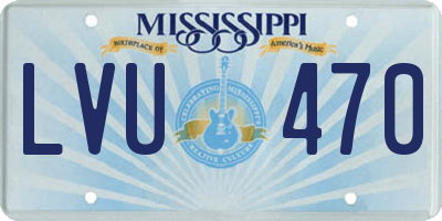 MS license plate LVU470