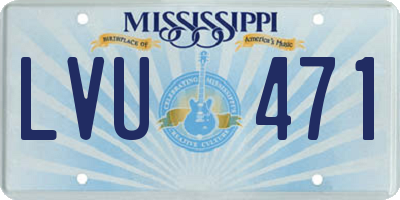 MS license plate LVU471