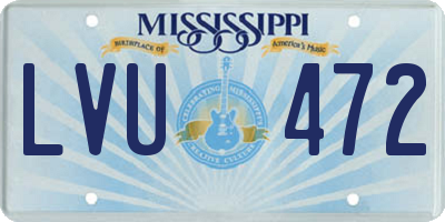 MS license plate LVU472