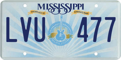 MS license plate LVU477