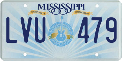 MS license plate LVU479