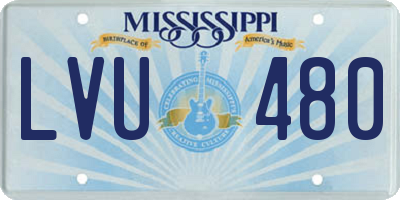 MS license plate LVU480