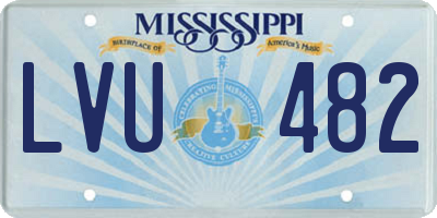 MS license plate LVU482