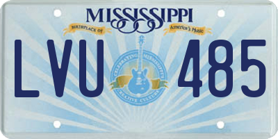 MS license plate LVU485