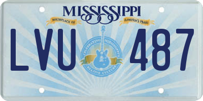 MS license plate LVU487