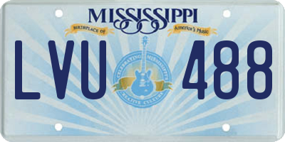 MS license plate LVU488