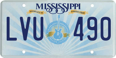 MS license plate LVU490