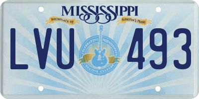 MS license plate LVU493
