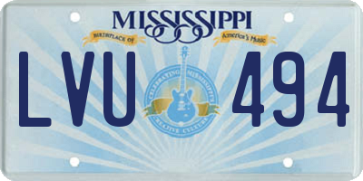 MS license plate LVU494