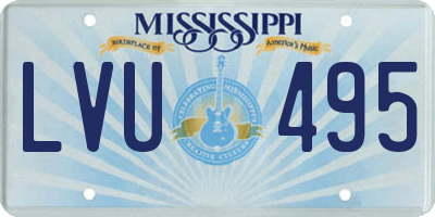 MS license plate LVU495