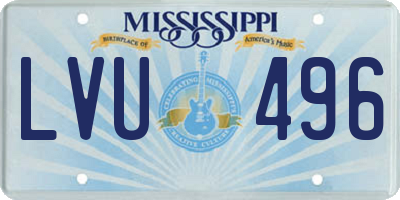 MS license plate LVU496