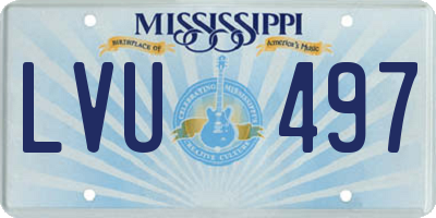 MS license plate LVU497