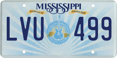 MS license plate LVU499