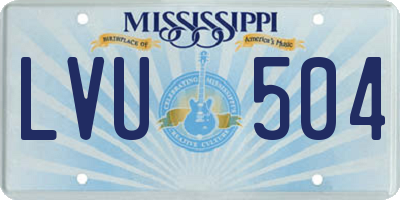 MS license plate LVU504