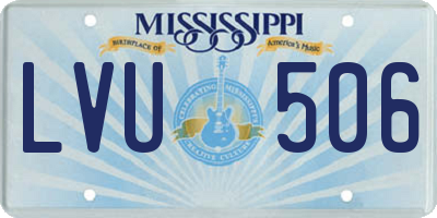 MS license plate LVU506