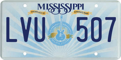 MS license plate LVU507