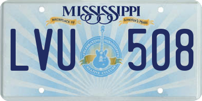 MS license plate LVU508