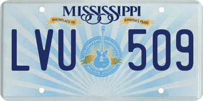 MS license plate LVU509