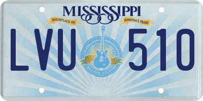 MS license plate LVU510