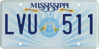 MS license plate LVU511